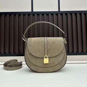 🤍 DEMELLIER Siena Saddle Bag Sand Leather Suede Crossbody